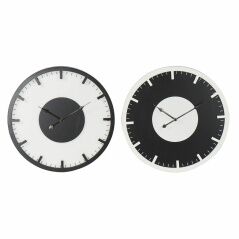 Orologio da Parete DKD Home Decor 50 x 3,5 x 50 cm Nero Bianco Vintage Legno MDF (2 Unità)