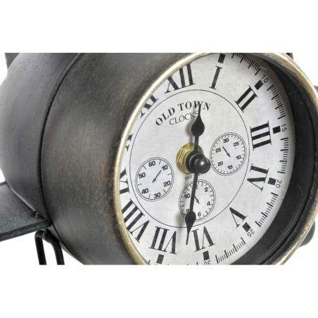 Orologio da Tavolo DKD Home Decor 26 x 21 x 15 cm Aereo Cristallo Grigio Verde Ferro (2 Unità)