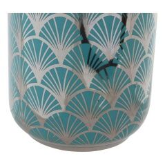 Vaso DKD Home Decor Porcellana Turchese Orientale (15 x 15 x 41,5 cm)