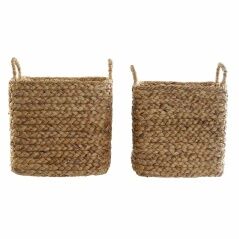 Basket set DKD Home Decor Natural Brown Boho