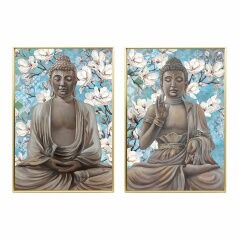 Painting DKD Home Decor 51,5 x 3,5 x 71,5 cm Buddha Oriental (2 Units)