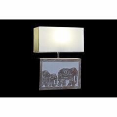 Lampada da tavolo DKD Home Decor Bianco Marrone Legno di mango 50 W 220 V 33 x 12 x 41 cm