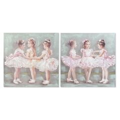 Quadro DKD Home Decor 80 x 3 x 80 cm Ballerina Classica Tradizionale (2 Unità)