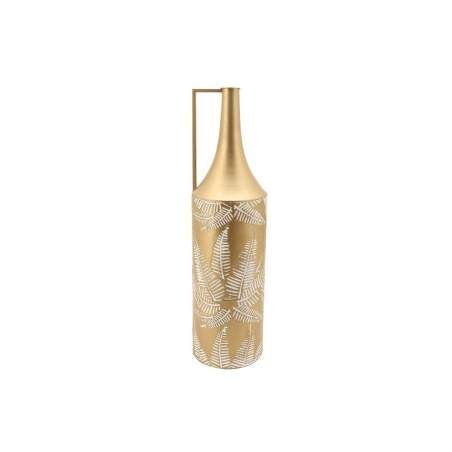 Vase DKD Home Decor Golden Metal Cream Tropical Leaf of a plant (21 x 21 x 81 cm)