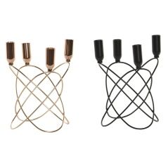 Candelabro DKD Home Decor Nero Dorato Metallo Moderno 20 x 20 x 23 cm (2 Unità)