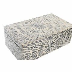 Scatola-Portagioie DKD Home Decor Madreperla Moderno (36 x 20 x 13 cm)