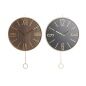 Wall Clock DKD Home Decor 40 x 4 x 40 cm Black Brown Iron Pendulum MDF Wood (2 Units)