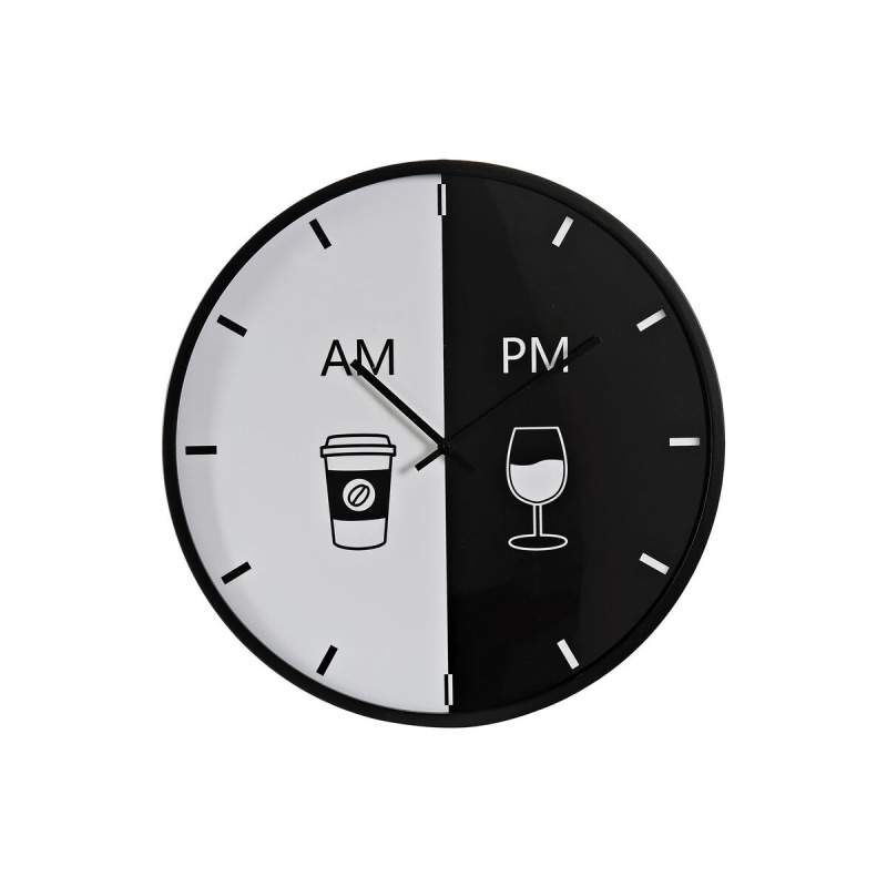 Orologio da Parete DKD Home Decor Bianco Nero Metallo Moderno 60 x 4 x 60 cm (2 Unità)