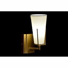 Wall Lamp DKD Home Decor 25W Golden Metal Polyester White 220 V (12 x 14 x 25 cm)