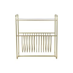 Magazine rack DKD Home Decor Mirror Golden Metal (76 x 35 x 83 cm)