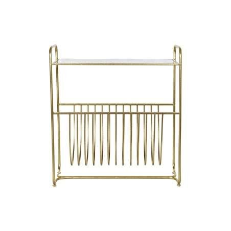 Magazine rack DKD Home Decor Mirror Golden Metal (76 x 35 x 83 cm)