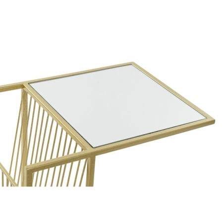 Magazine rack DKD Home Decor Golden Metal Mirror 48 x 35 x 71 cm