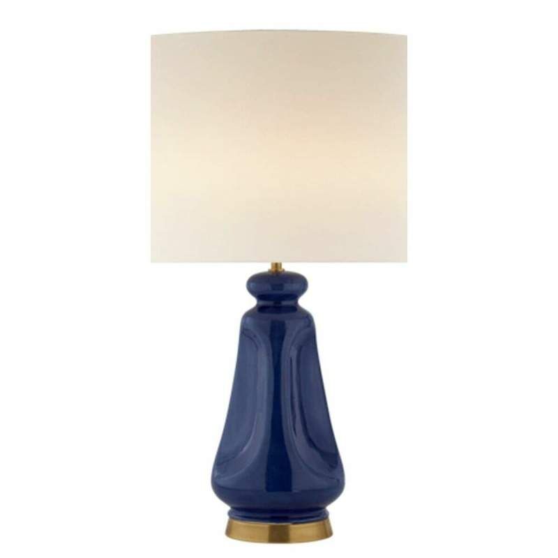 Lampada da tavolo DKD Home Decor Beige Blu Marino Porcellana 35 x 35 x 64 cm