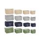 Basket set DKD Home Decor Green Grey Cream Navy Blue Loft 39 x 27 x 24 cm (4 Pieces)