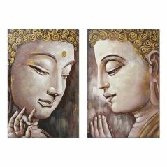 Quadro DKD Home Decor Buddha 80 x 3 x 120 cm Orientale (2 Unità)