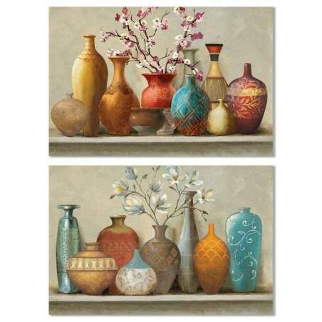 Quadro DKD Home Decor Vaso Coloniale 120 x 3 x 80 cm (2 Unità)