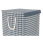 Laundry basket DKD Home Decor Houndstooth 36 x 36 x 55 cm Grey Blue Yellow (3 Units)