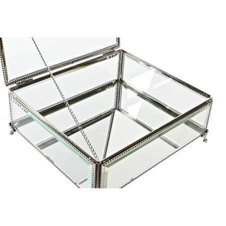 Jewelry box DKD Home Decor Transparent Silver Metal Crystal 25 x 21 x 10 cm