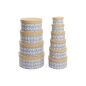 Set di Scatole per Sistemare Impilabili DKD Home Decor animali Rotondo Azzurro Cartone (37,5 x 37,5 x 18 cm)