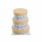 Set di Scatole per Sistemare Impilabili DKD Home Decor animali Rotondo Azzurro Cartone (37,5 x 37,5 x 18 cm)