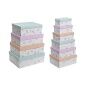 Set di Scatole per Sistemare Impilabili DKD Home Decor Marino Cartone (43,5 x 33,5 x 15,5 cm)