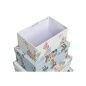 Set di Scatole per Sistemare Impilabili DKD Home Decor Azzurro Bianco Fiori Cartone (43,5 x 33,5 x 15,5 cm)