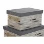 Set di Scatole per Sistemare Impilabili DKD Home Decor Marrone Grigio Arancio 40 x 30 x 20 cm