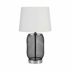 Lampada da tavolo DKD Home Decor Argentato Nero Dorato Metallo Bianco 220 V 50 W 28 x 28 x 47 cm (2 Unità)