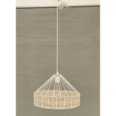 Lampadario DKD Home Decor 35 x 35 x 22 cm Nero Metallo Rattan 50 W (2 Unità)