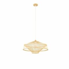 Lampadario DKD Home Decor Marrone Bambù (50 x 50 x 23 cm)