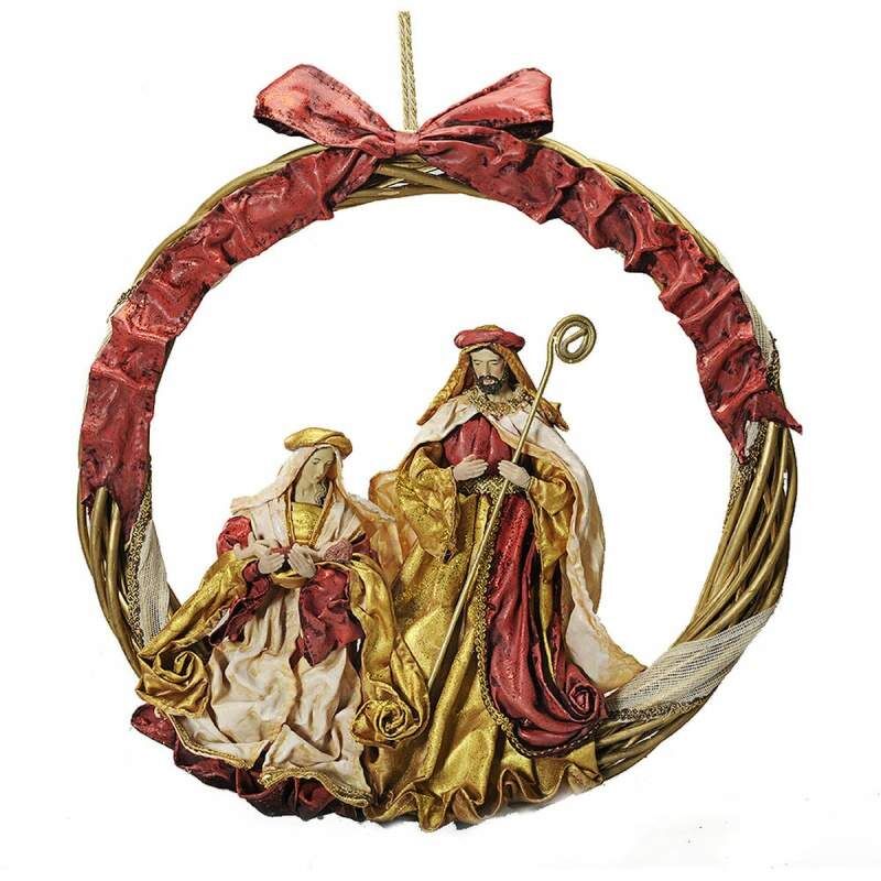 Christmas bauble DKD Home Decor Red Golden Plastic Crown 50 x 5 x 50 cm