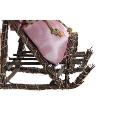 Statua Decorativa DKD Home Decor Babbo Natale Natale Grigio Rosa Legno 42 x 22 x 50 cm