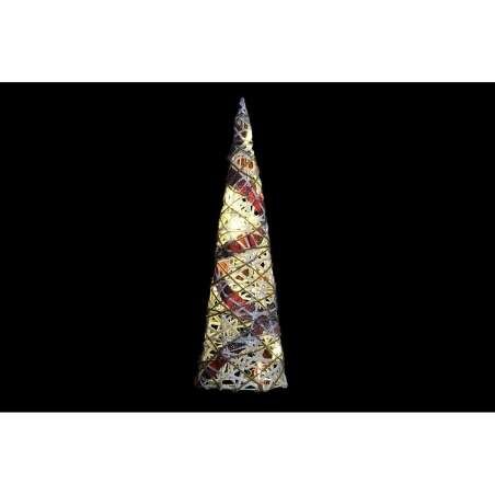 Decoration DKD Home Decor Cones Christmas LED White Black Red Natural Snowfall 20 x 20 x 80 cm (3 Pieces)