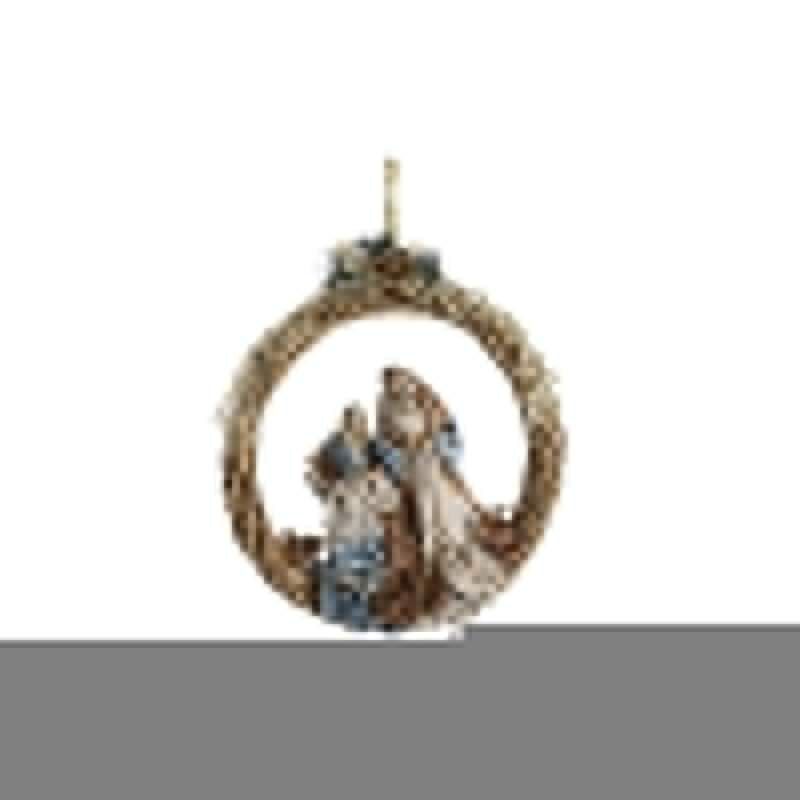 Presepe di Natale DKD Home Decor Azzurro Dorato Corona 30 x 5 x 30 cm 50 x 10 x 57 cm