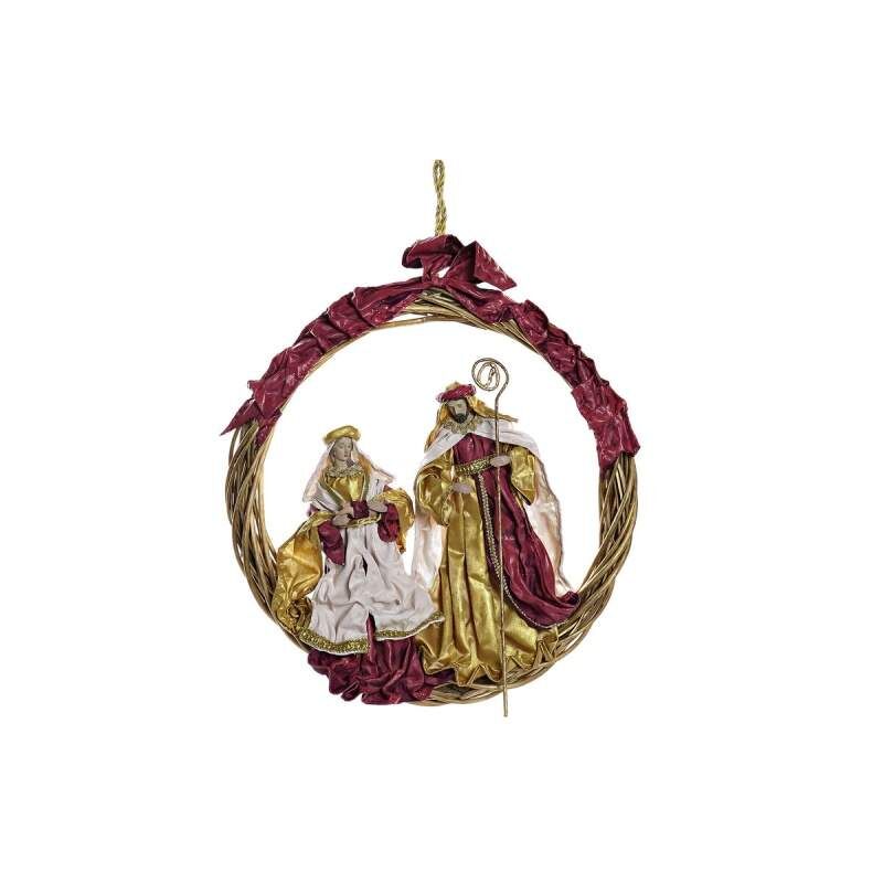 Presepe di Natale DKD Home Decor Dorato Corona 30 x 5 x 30 cm 50 x 5 x 50 cm