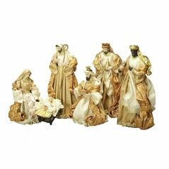 Christmas nativity set DKD Home Decor Golden Crown 30 x 5 x 30 cm 50 x 5 x 50 cm