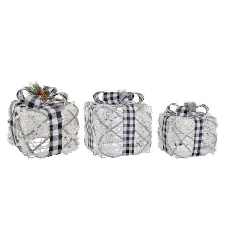 Christmas bauble DKD Home Decor White Silver 25 x 25 x 25 cm (3 Pieces) (3 Units)