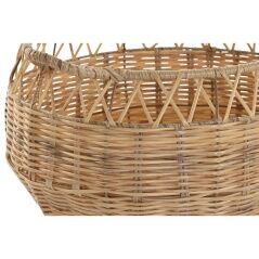 Basket set DKD Home Decor Natural Metal Polyethylene 38 x 38 x 34 cm 38 x 38 x 27 cm 3 Pieces