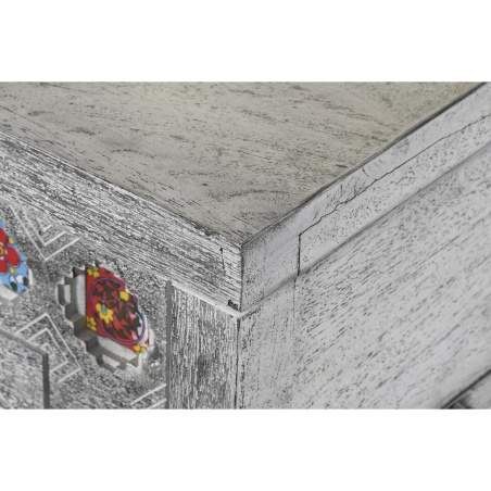 Chest DKD Home Decor Ceramic Grey White Mango wood (116 x 40 x 50 cm)