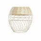 Lampadario DKD Home Decor Metallo Bianco Marrone Chiaro Rattan 50 W (30 x 30 x 38 cm)