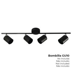 Lampadario EDM 32036 Nero 70 x 9 x 15,2 cm