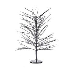 Albero di Natale 70 x 120 x 70 cm Nero Metallo Fibra ottica