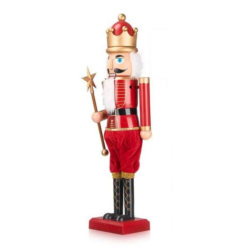 Decorative Figure Nutcracker Red Music Movement Extendable Plastic