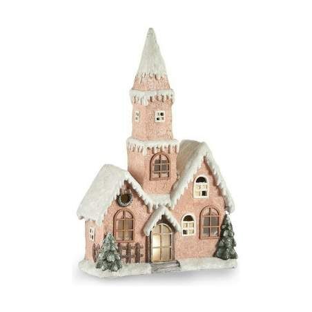 Decorative Figure House Christmas LED Light Pink White Brown Green Magnesium 21 x 77 x 48 cm