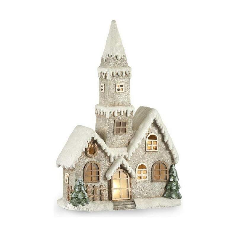 Statua Decorativa Casa Natale Luce LED Musica Grigio Bianco Marrone Verde Magnesio 21 x 77 x 48 cm