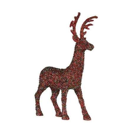 Decoration Large Reindeer 23 x 74,7 x 45 cm Blue Fuchsia Plastic