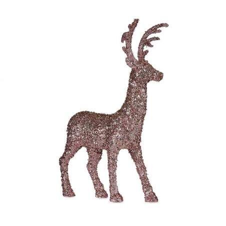 Decoration Large Reindeer 23 x 74,7 x 45 cm Pink Golden Plastic