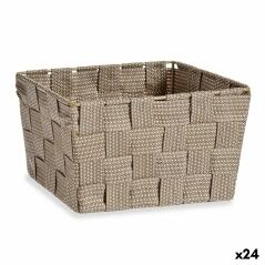 Basket Braiding Brown Cloth (15 x 11 x 20 cm) (24 Units)