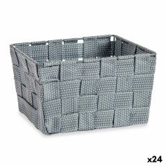 Cestino Intrecciato Grigio Stoffa (15 x 10,5 x 20 cm) (24 Unità)