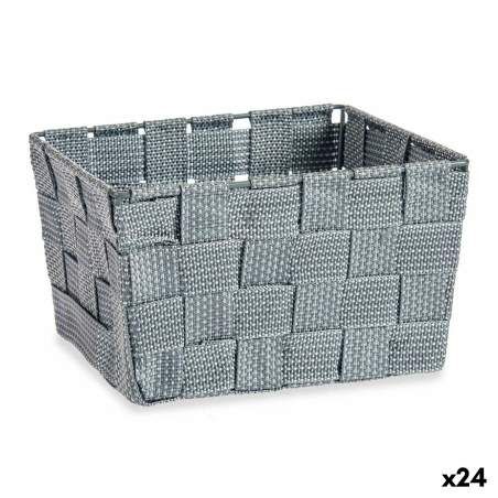 Cestino Intrecciato Grigio Stoffa (15 x 10,5 x 20 cm) (24 Unità)